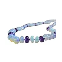 lkbeads naturellement luxurious ethiopian opale et améthyste pierre ronde 5-7 mm perles lisses 40,6 cm bracelet extensible en cristal de guérison bracelet en pierre d'énergie pour femmes et hommes