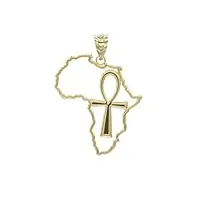 joyara collier pendentif ankh égyptien du continent africain/en or massif 9 carats (disponible en jaune/rose/blanc) (longueur de chaîne disponible 40 cm – 45 cm – 50 cm – 55 cm) 45 cm