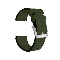 korlexchi bracelet de montre mécanique en caoutchouc fluoré à dégagement rapide pour homme 20 mm, 21 mm, 22 mm, durable, imperméable et doux (20 mm, vert d)
