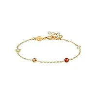 nomination | bracelet femme collection bella – fermoir mousqueton – bracelet en argent 925 avec oxydes et une perle, finition or jaune – fabriqué en italie – 16-18 cm