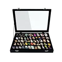 les-theresa boîte de présentation pour pin's - 35 x 24 cm - pour collectionneur de broches - en email - cadre élégant pour épingles, médailles, badges, rubans, cadeaux (noir)