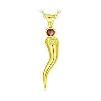 infuseu collier en corne italienne, pendentif en corne de cerf en argent sterling s925 or pendentif amulette chanceux amulette cadeaux italiens bijoux