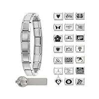 paffartt 22pcs charms dans le style italien pour femmes bracelet amovible en acier inoxydable pour la mode bracelets de base vintage