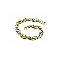 pegaso gioielli bracelet femme en or jaune et blanc 18 carats (750) bracelet chaîne lily bicolore 20 cm, 0
