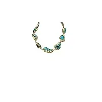 osbcmzge howlite bleu de forme libre avec collier de brin de bord plaqué or collier ras du cou style ethnique 18 pouces accessoires de mode