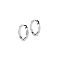 enamel classic hoops 10 mm boucles d'oreilles argent e168s - femme - 925 sterling silver
