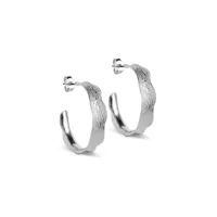 enamel ane large hoops boucles d'oreilles argent e288sm - femme - 925 sterling silver