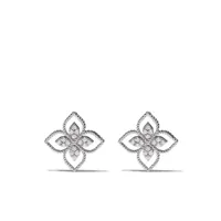 roberto coin boucles d'oreilles princess flower en or blanc 18ct et diamants - argent