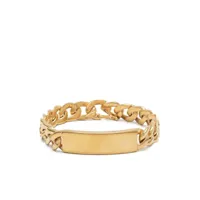 maison margiela bracelet en chaîne à logo gravé - or