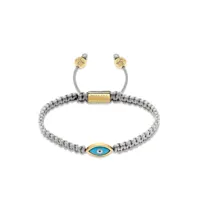 nialaya jewelry bracelet tressé à breloque œil - gris