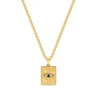nialaya jewelry collier à pendentif evil eye - or