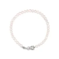 nialaya jewelry collier serti de cristaux à perles - blanc