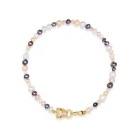 nialaya jewelry collier serti de cristaux à perles - blanc