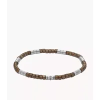 fossil outlet bracelet de perles en acrylique marron - argenté
