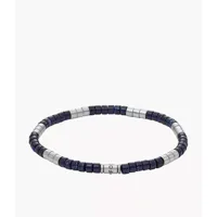 fossil outlet bracelet de perles en acrylique bleu - argenté