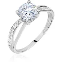bague or blanc ofelie solitaire oxyde