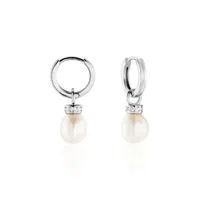 boucles d'oreilles pendantes argent blanc iribert perles de culture