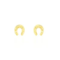 boucles d'oreilles puces freyia cheval or jaune