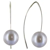 boucles d'oreilles perle de culture 11 mm courtes - classics - gris clair