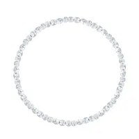 bracelet argent elastique perles facettées - taille 15 cm