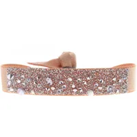 bracelet tissu orange cristaux swarovski a39571