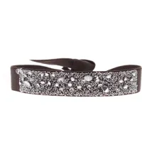 bracelet tissu marron cristaux swarovski a39573