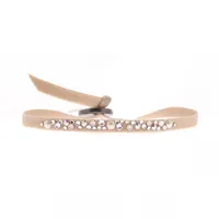 bracelet tissu beige cristaux swarovski a38386