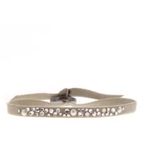 bracelet tissu marron cristaux swarovski a37677