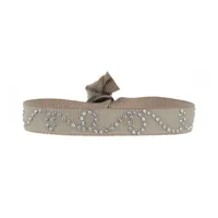 bracelet tissu beige cristaux swarovski a24233