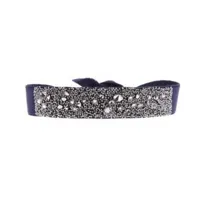 bracelet tissu bleu cristaux swarovski a36481