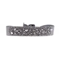 bracelet tissu gris cristaux swarovski a36480