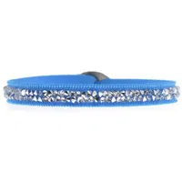 bracelet tissu turquoise cristaux swarovski a24960