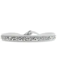 bracelet tissu gris cristaux swarovski a24954