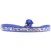 bracelet tissu bleu cristaux swarovski a35066