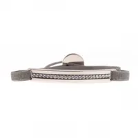 bracelet tissu gris cristaux swarovski a34905