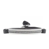 bracelet tissu gris cristaux swarovski a35316