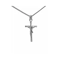 croix catholique avec jesus en argent massif 925 ensemble pendentif avec chaine 50cm et coffret