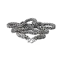 wlxw chaîne de dragon en argent sterling 5 mm / 6 mm / 7 mm / 8 mm - collier fait main vintage 925 de longueur 50 cm / 60 cm (20 '' / 24 '') bijoux pour hommes,7mmx60cm(92g)