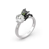 jeulia anillo your dragon hecho de plata esterlina redonda fashion anniversary promise juego de anillos de bodas de compromiso para ella con un joyero de regalo (58)