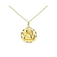 collier - médaille or 18 carats 750/1000 ange - chaîne dorée - gravure offerte