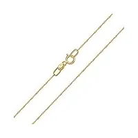 amberta allure collier pour femme chaîne en or jaune 9 carats: chaîne singapour de 1,1 mm - 36 cm
