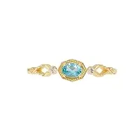 knsam bague géométrique, or jaune 9 carats, incrustée de apatite bleu vintage, bijoux personnalisés pour femme, cadeau anniversaire noël taille 56