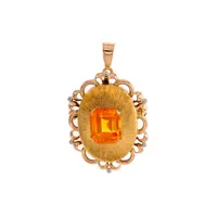 pendentif vintage saphir 7.46 carats en or jaune